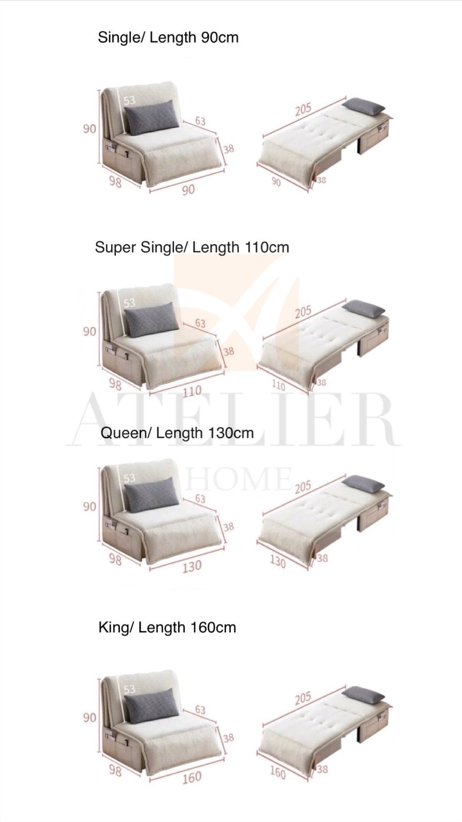Omari Boucle Electric Sofa Bed