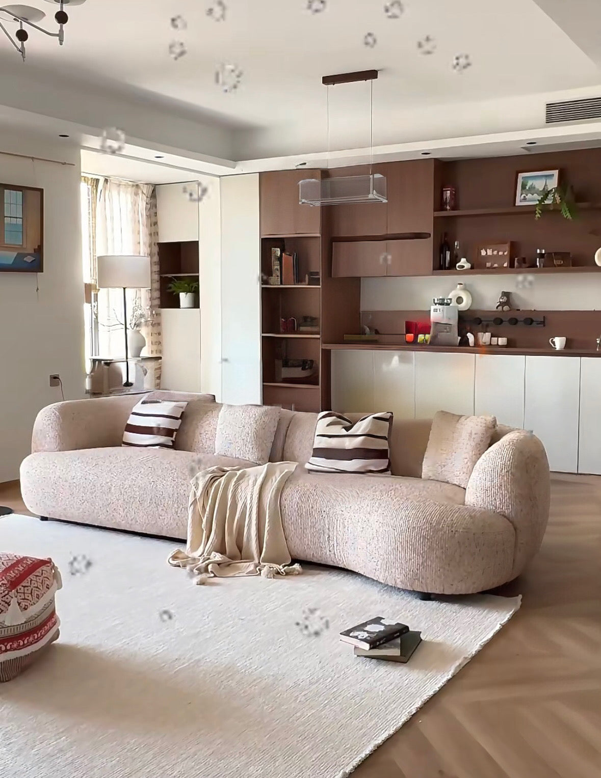 Tusca Performance Boucle Sectional Curve Sofa