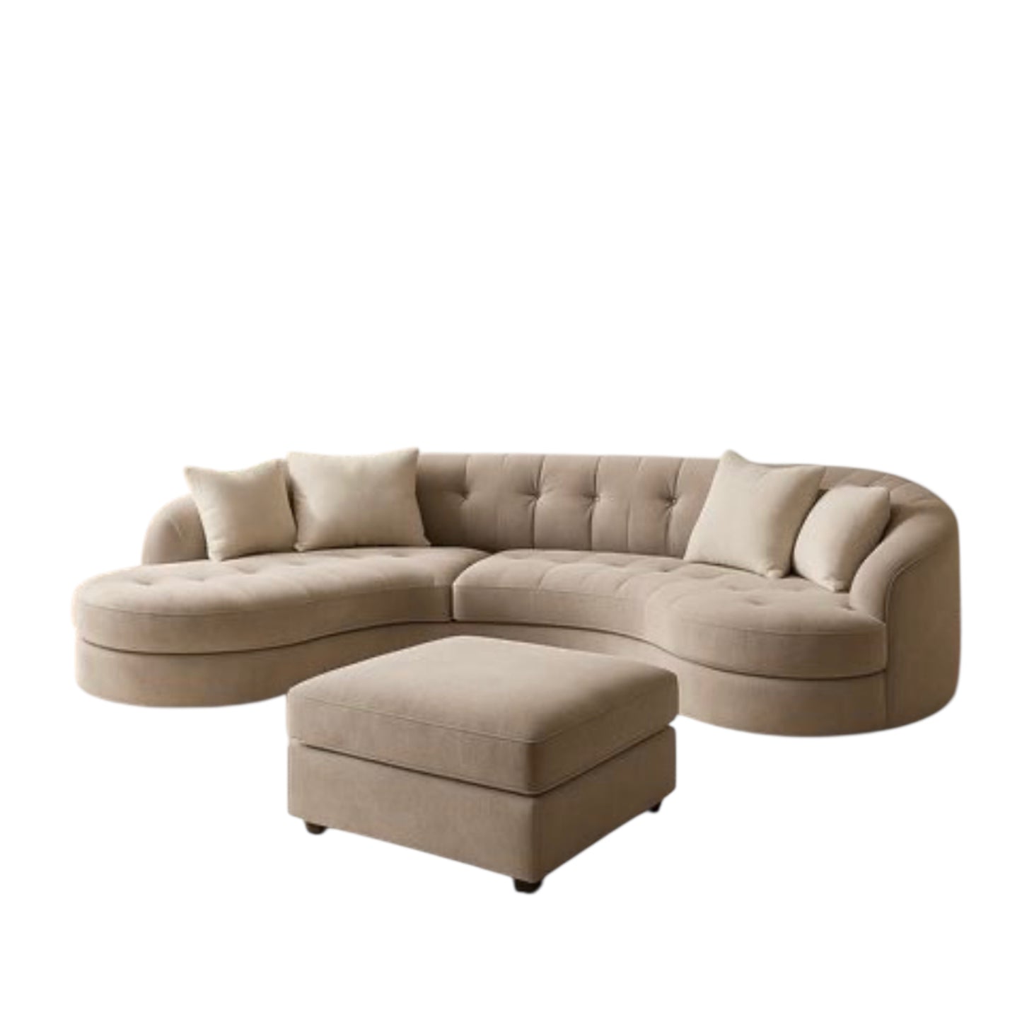Dampton Scratch Resistant Sectional Curve Sofa