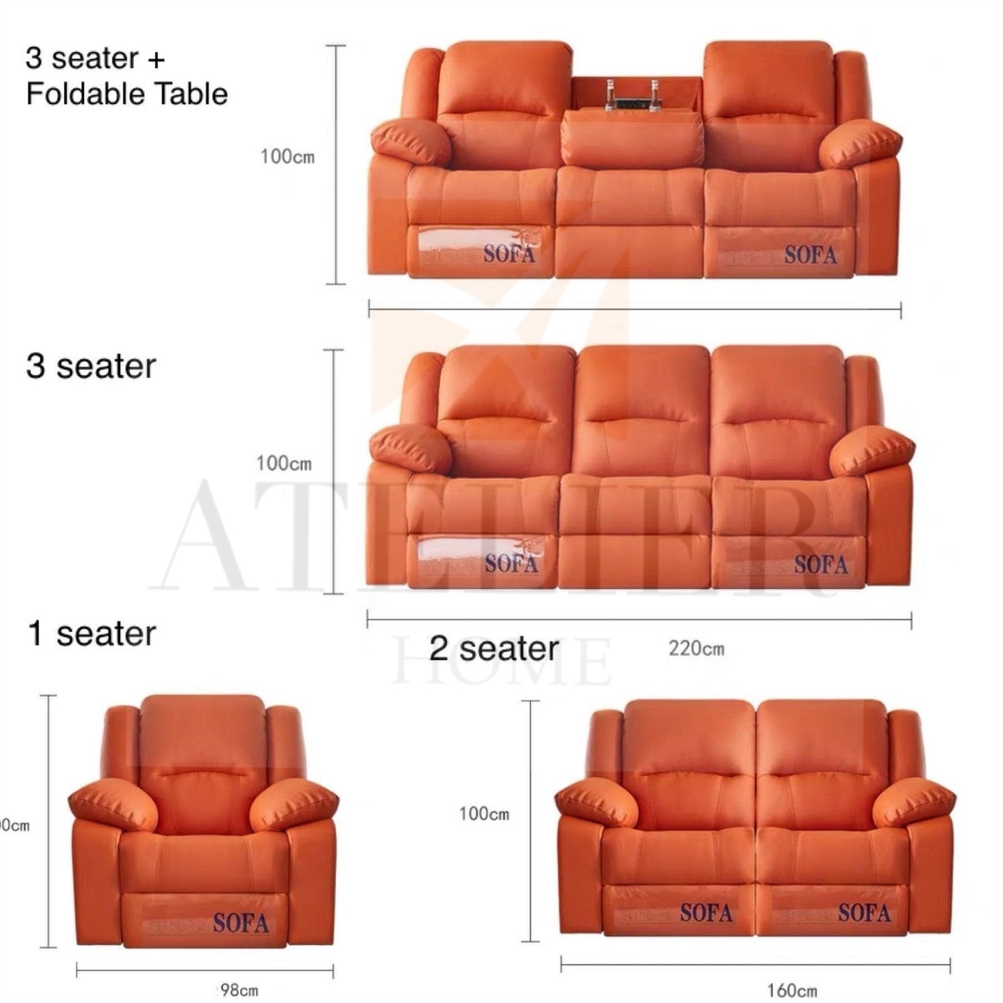 Tott Scratch Resistant Recliner Sofa