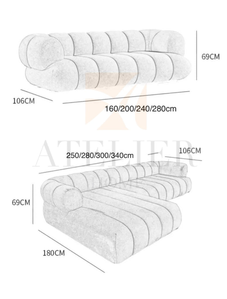 Benji Boucle Sectional Sofa