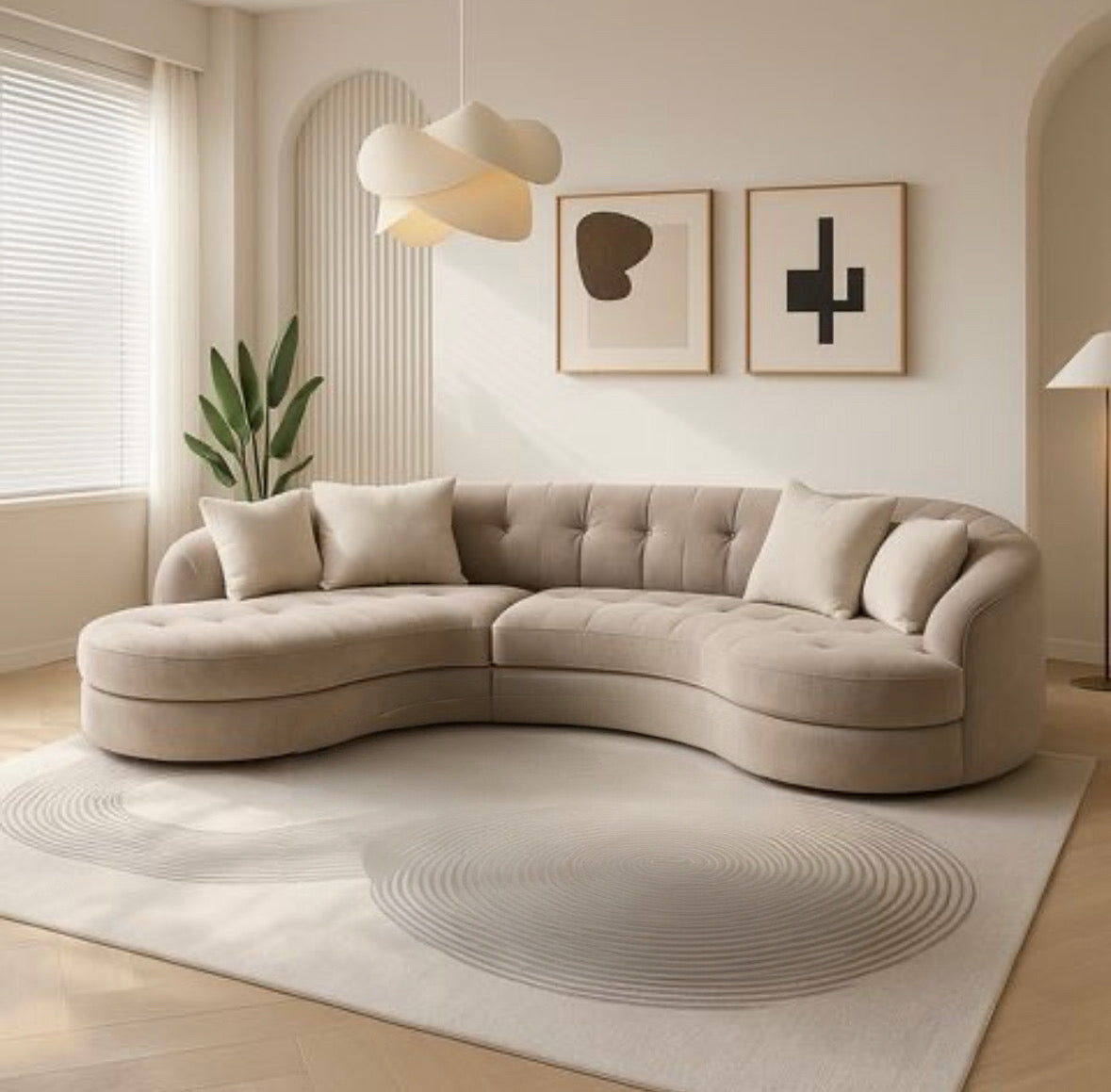 Dampton Scratch Resistant Sectional Curve Sofa