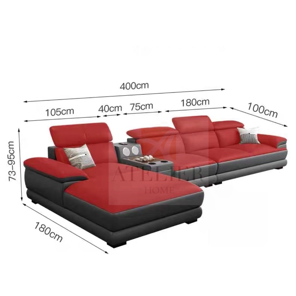 Danzo Sectional Genuine Leather Sofa