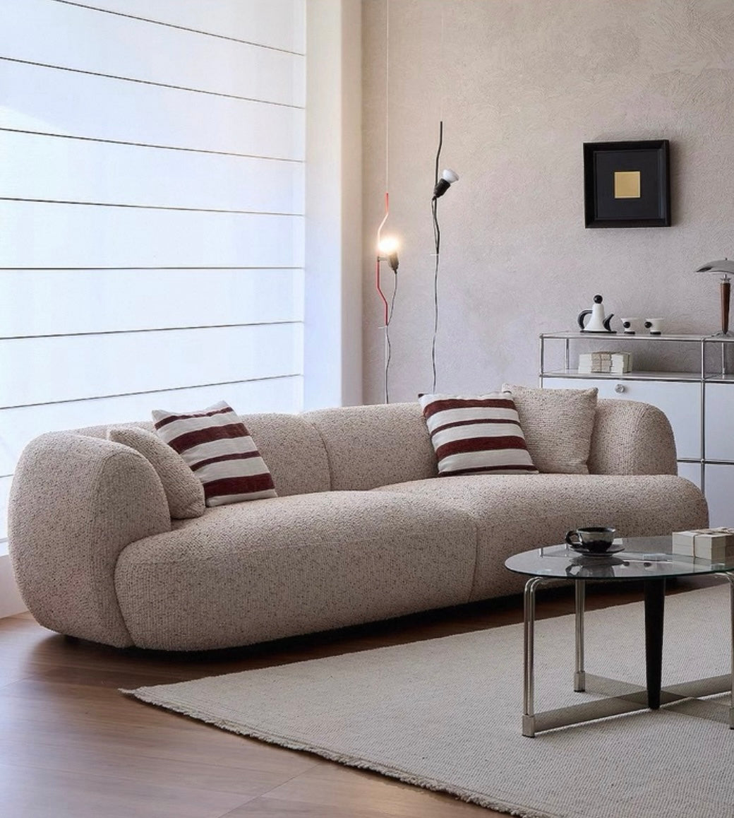 Tusca Performance Boucle Sectional Curve Sofa