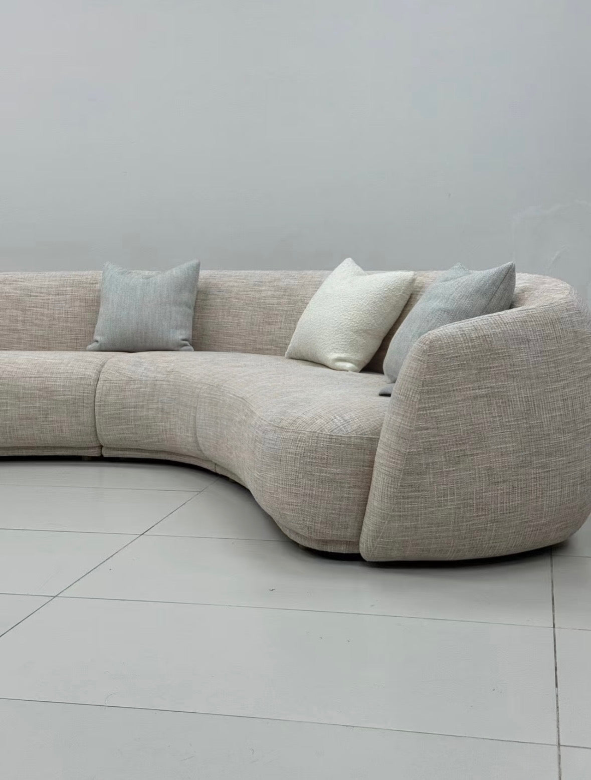 Giselle Performance Boucle Sectional Curve Sofa