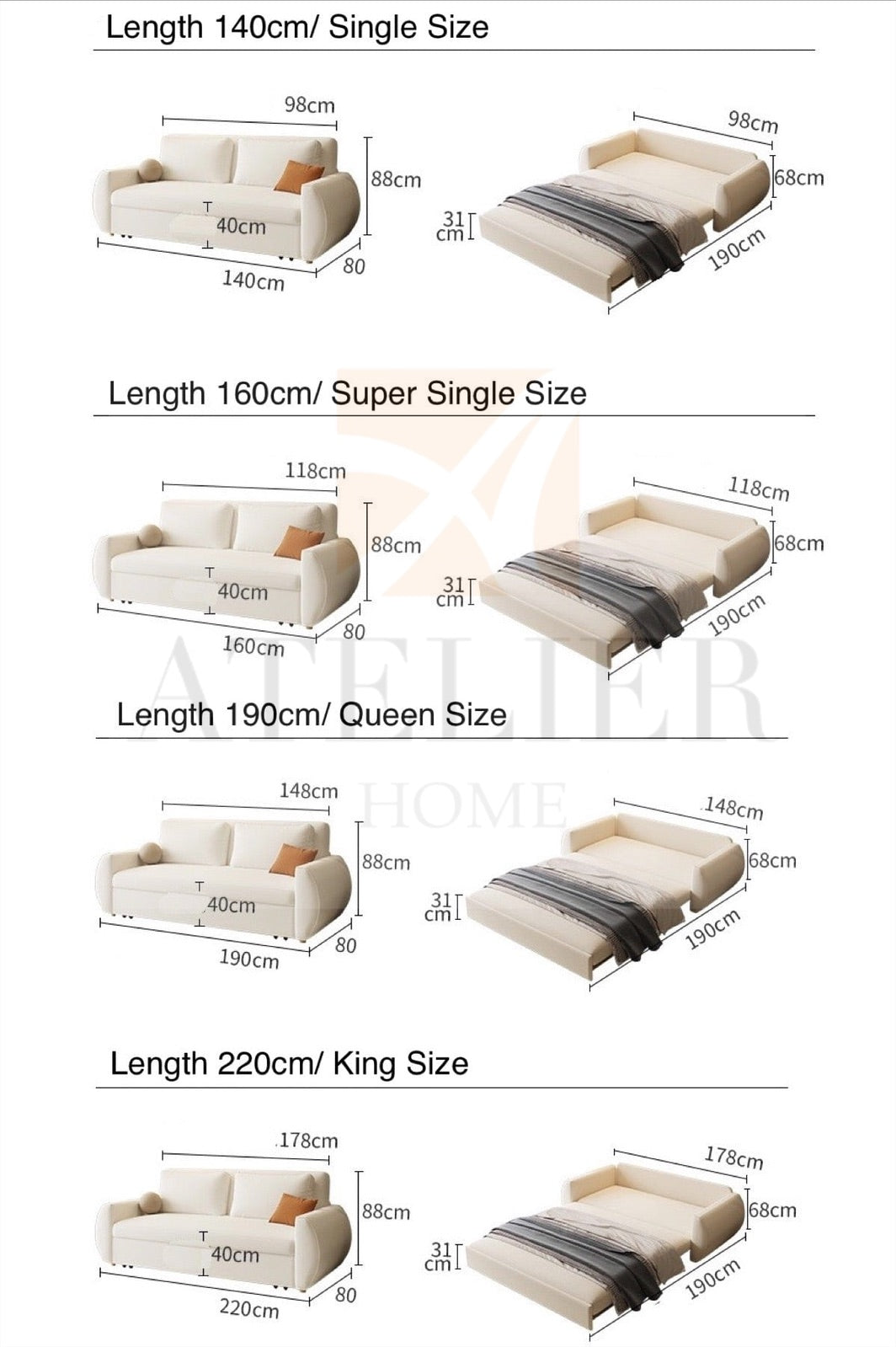 Jenn Boucle Sofa Bed