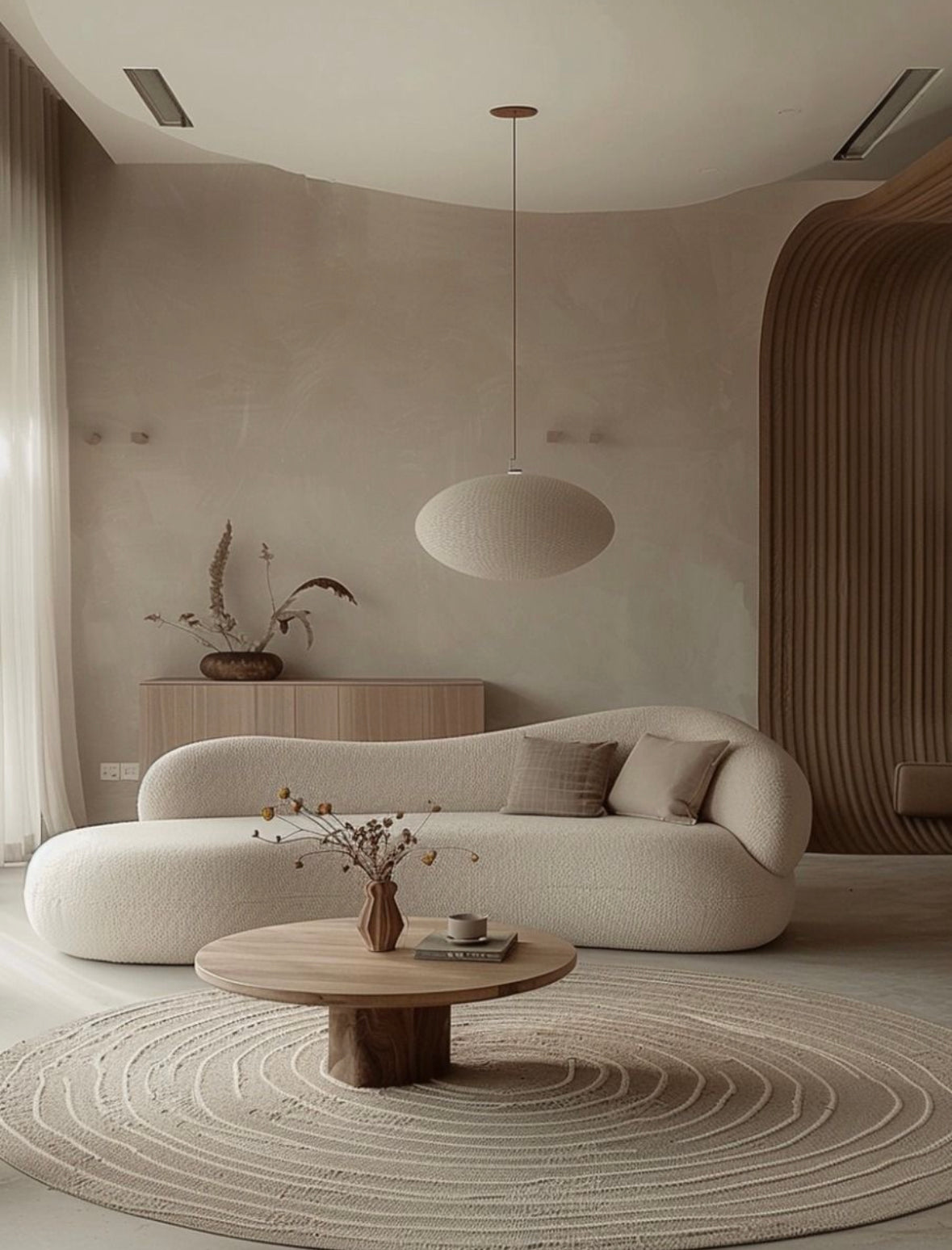 Mink Performance Boucle Curve Sofa