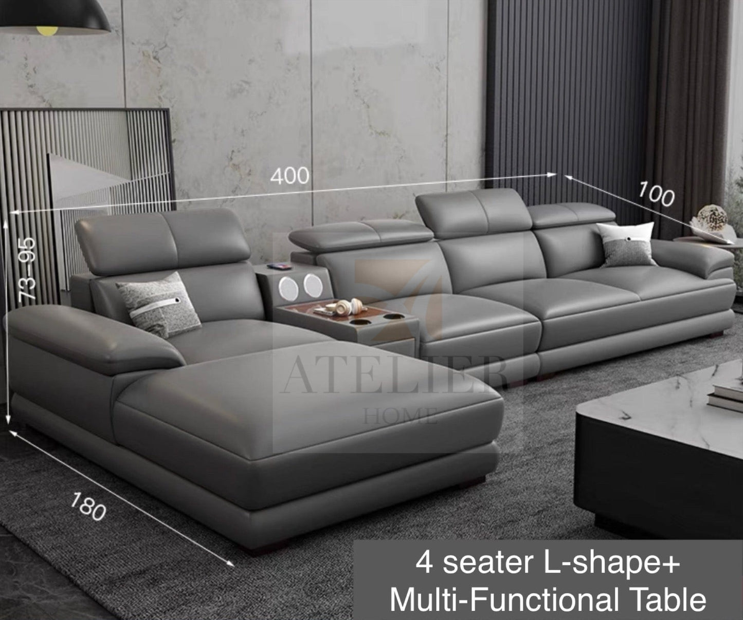 Danzo Sectional Genuine Leather Sofa