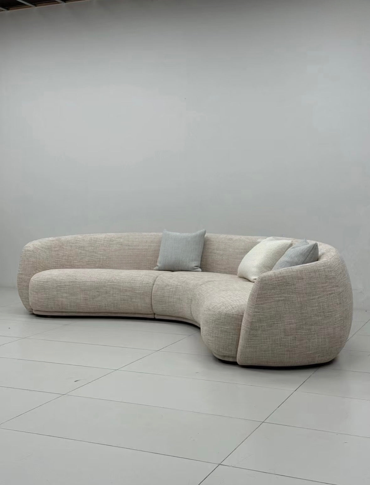 Giselle Performance Boucle Sectional Curve Sofa
