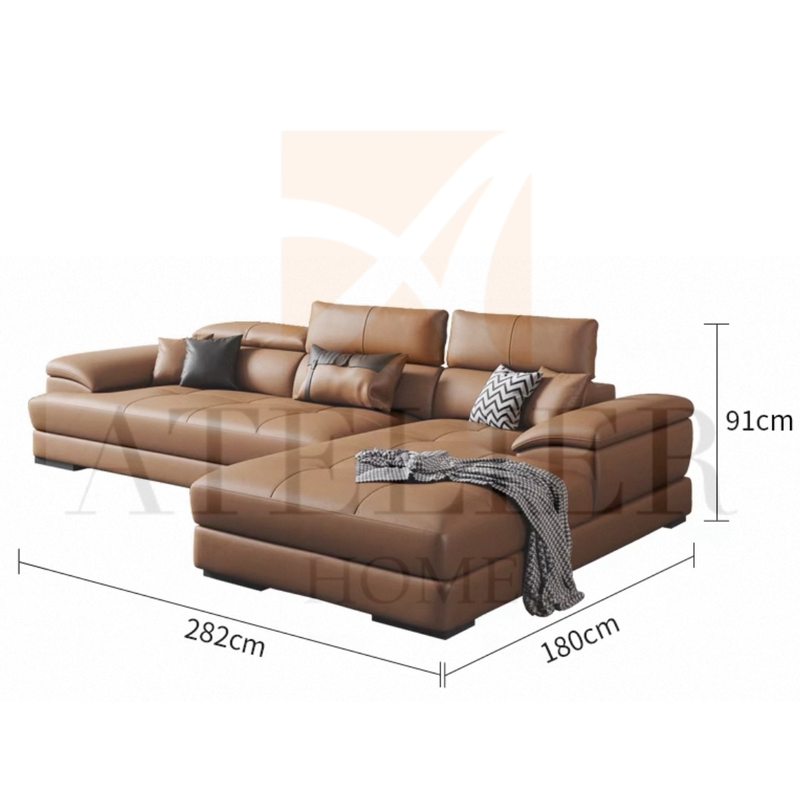 Ricardo Sectional Genuine Leather Sofa