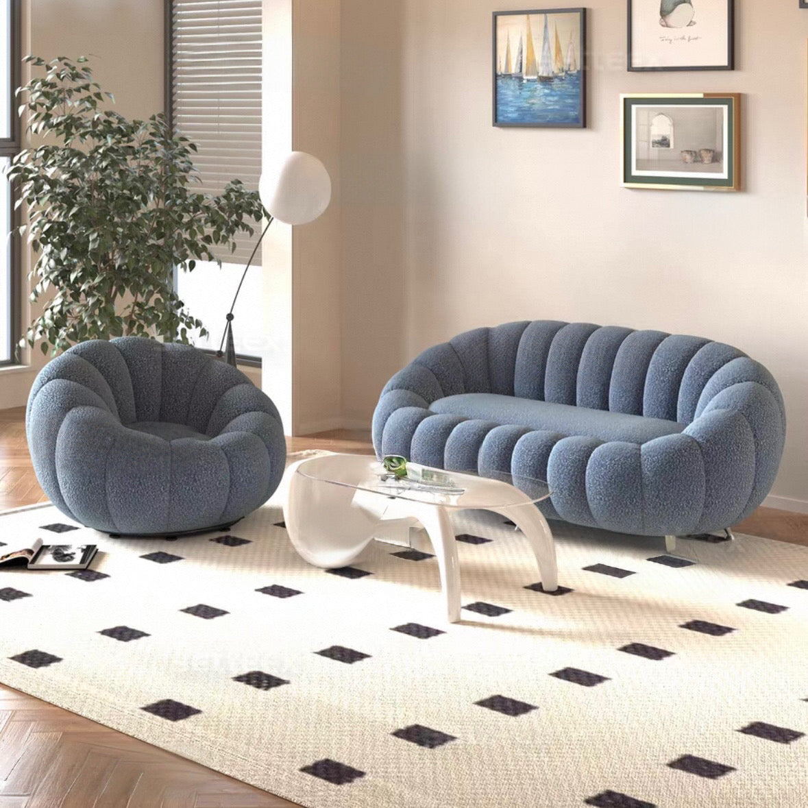 Jeron Performance Boucle Curve Sofa