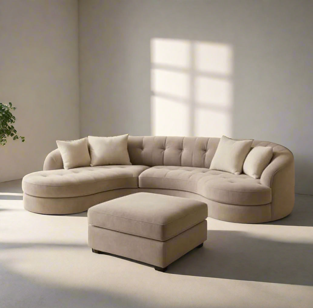 Dampton Scratch Resistant Sectional Curve Sofa