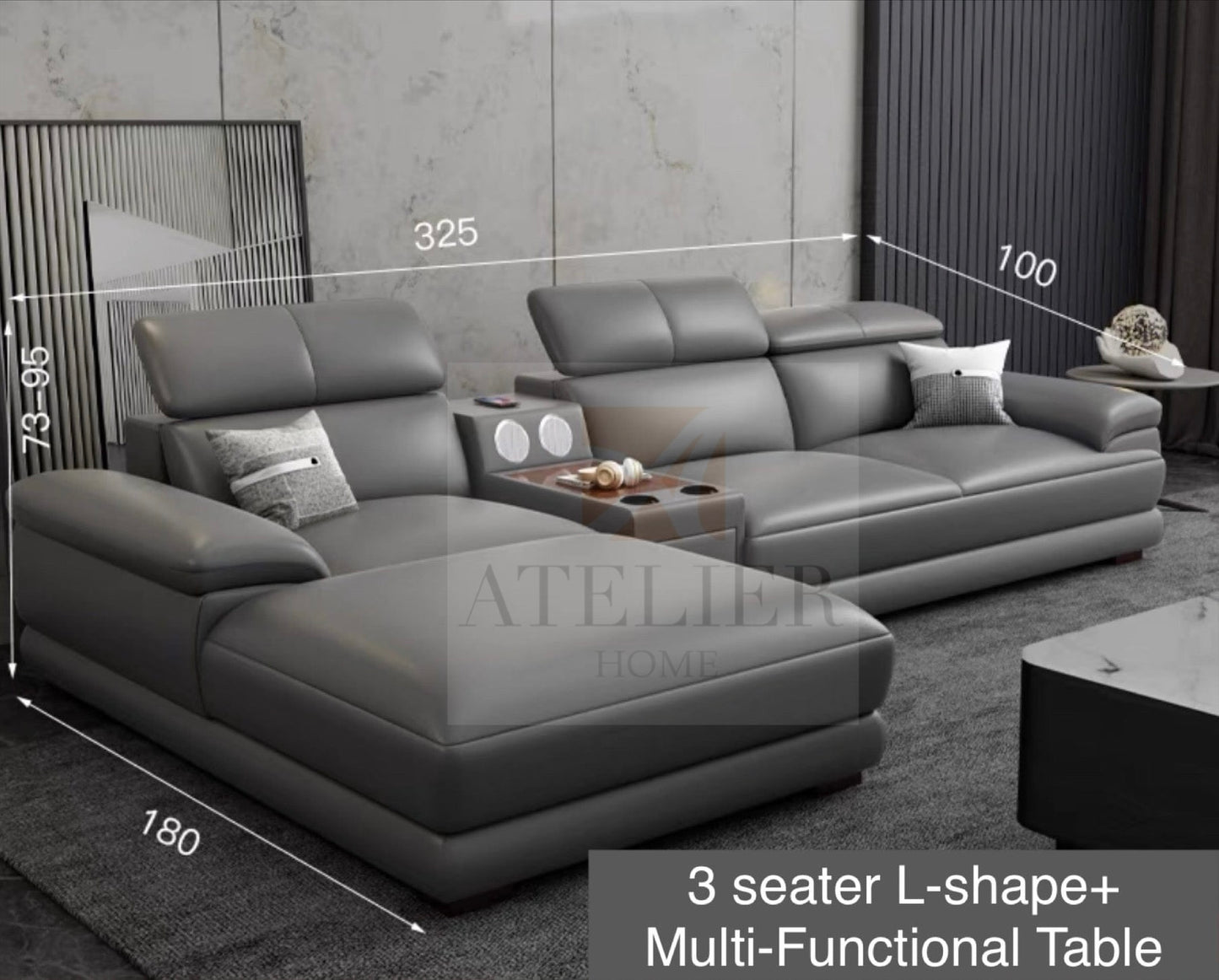Danzo Sectional Genuine Leather Sofa