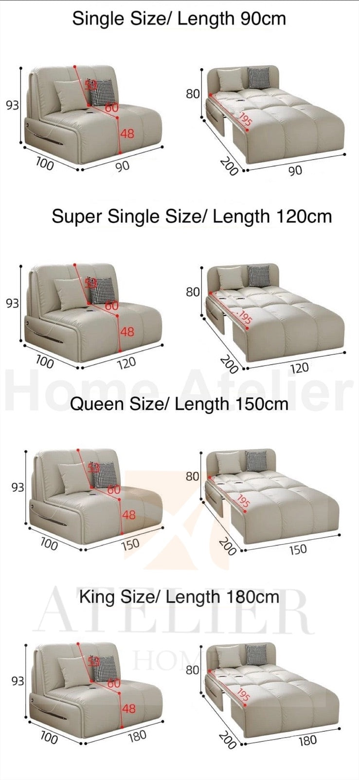 Rikan Leather Electric Sofa Bed