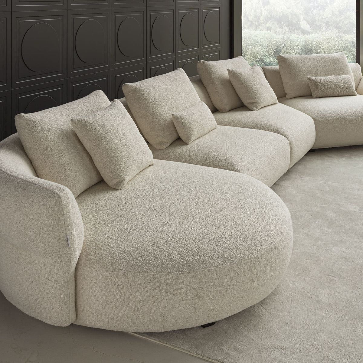 Rodrigue Performance Boucle Sectional Curve Chaise Sofa