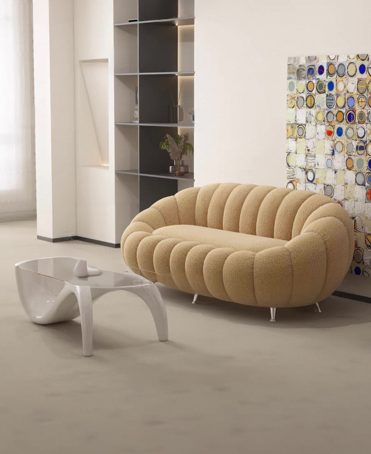 Jeron Performance Boucle Curve Sofa