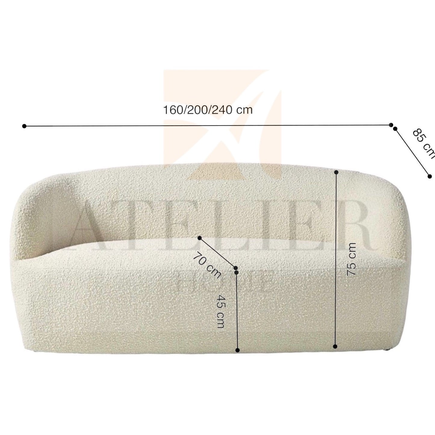 Alfie Performance Boucle Curve Sofa