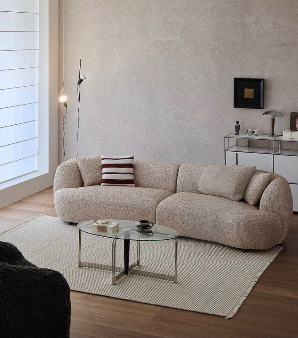 Tusca Performance Boucle Sectional Curve Sofa
