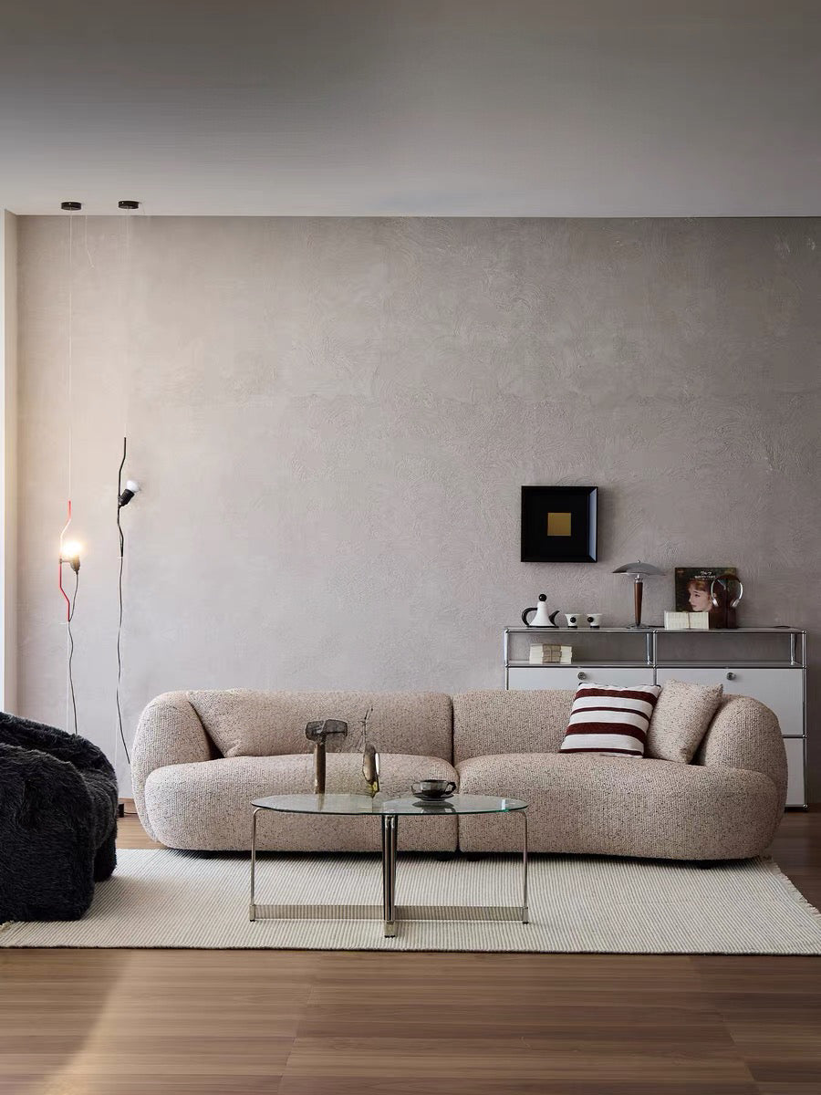 Tusca Performance Boucle Sectional Curve Sofa