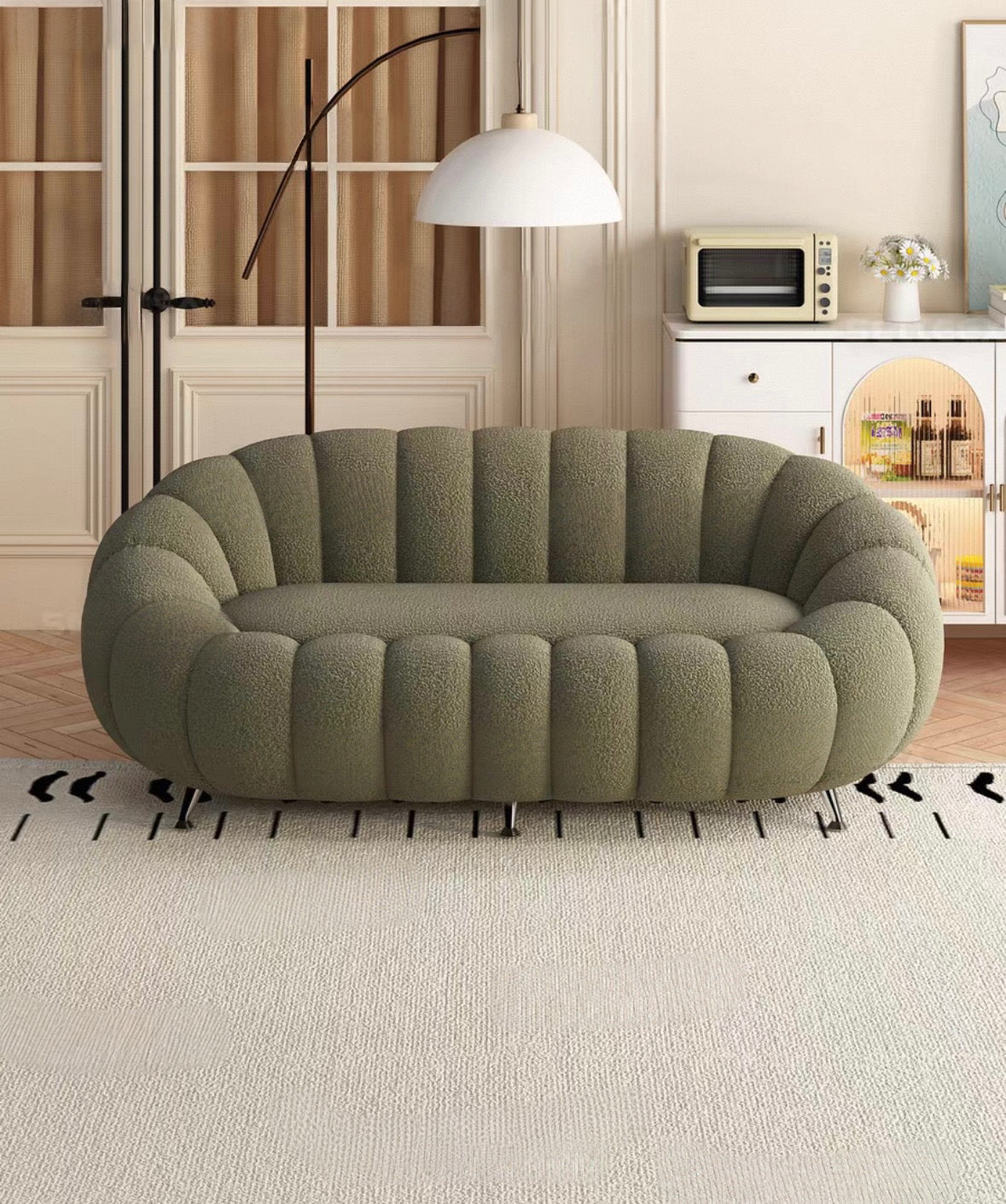 Jeron Performance Boucle Curve Sofa