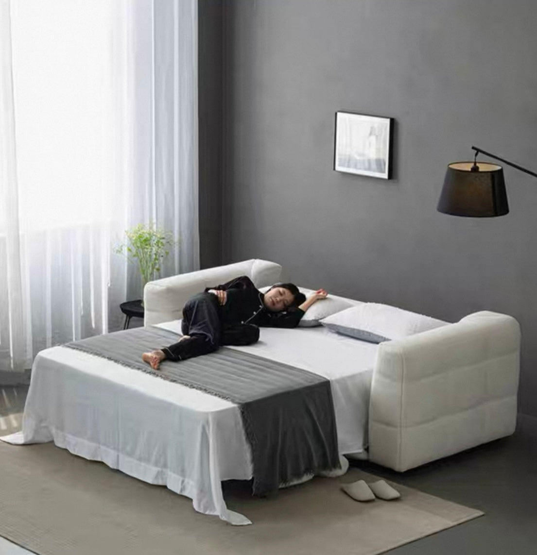 Felix Performance Boucle Foldable Sofa Bed with Mattress