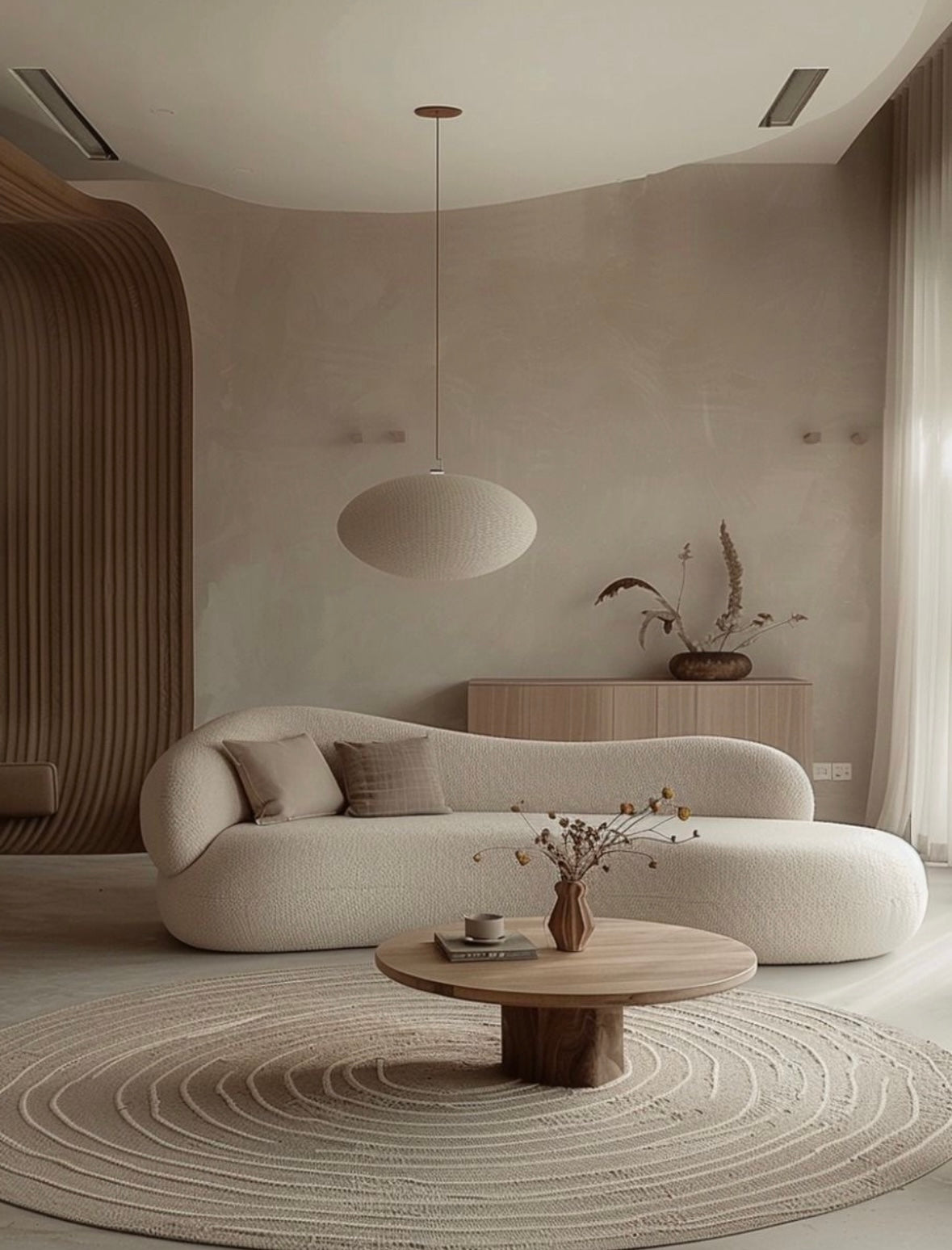 Mink Performance Boucle Curve Sofa