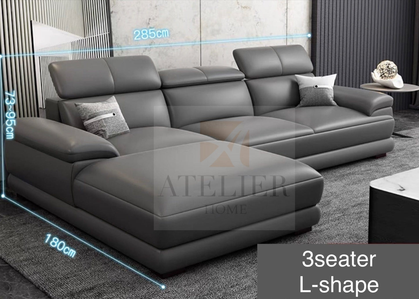 Danzo Sectional Genuine Leather Sofa