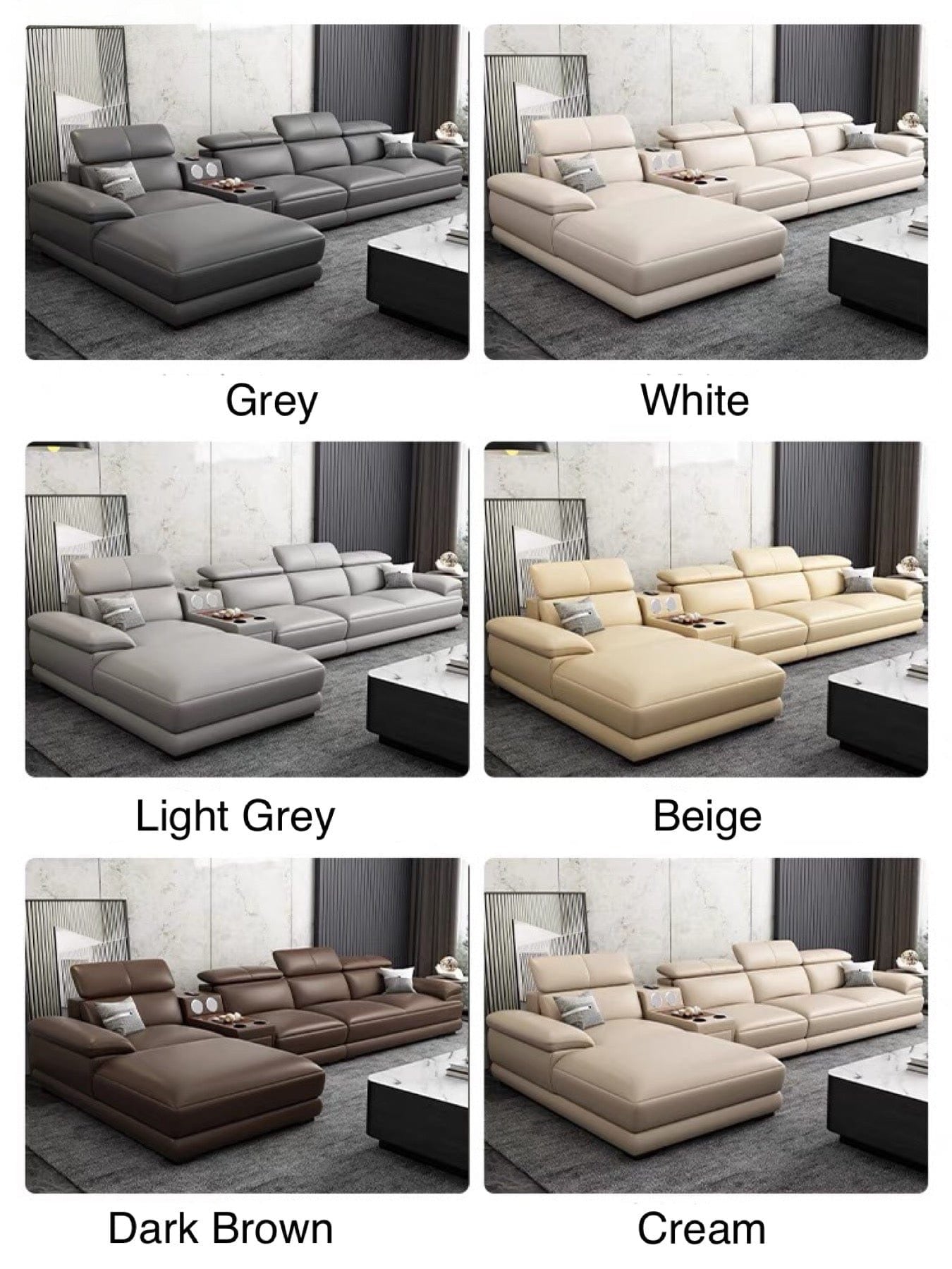 Danzo Sectional Genuine Leather Sofa