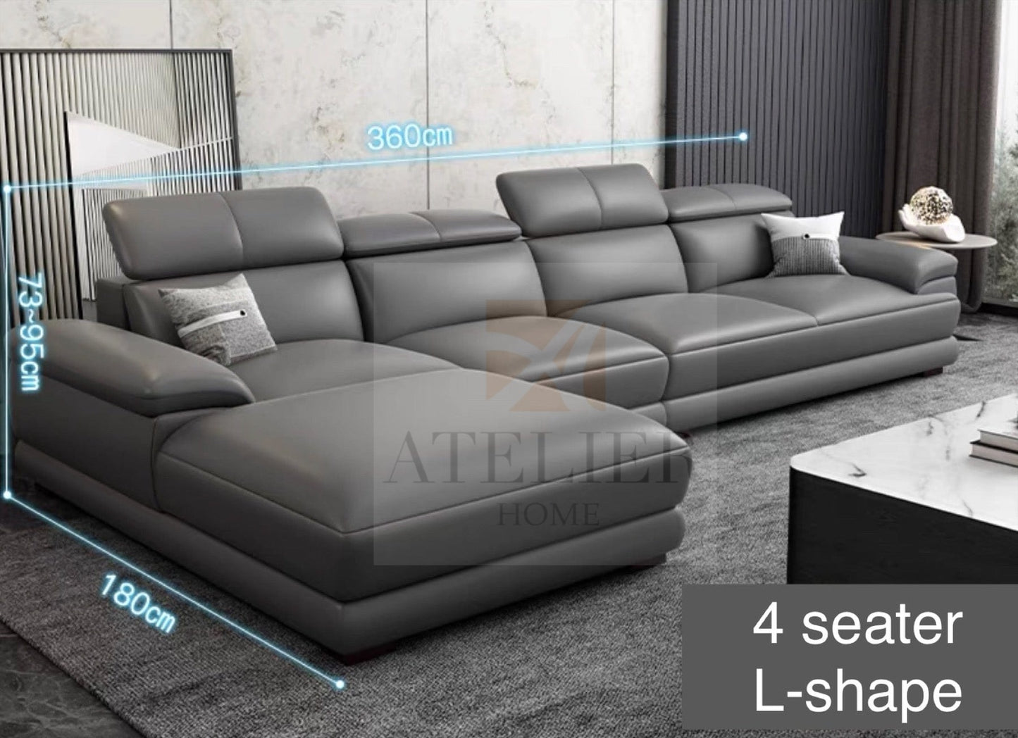 Danzo Sectional Genuine Leather Sofa