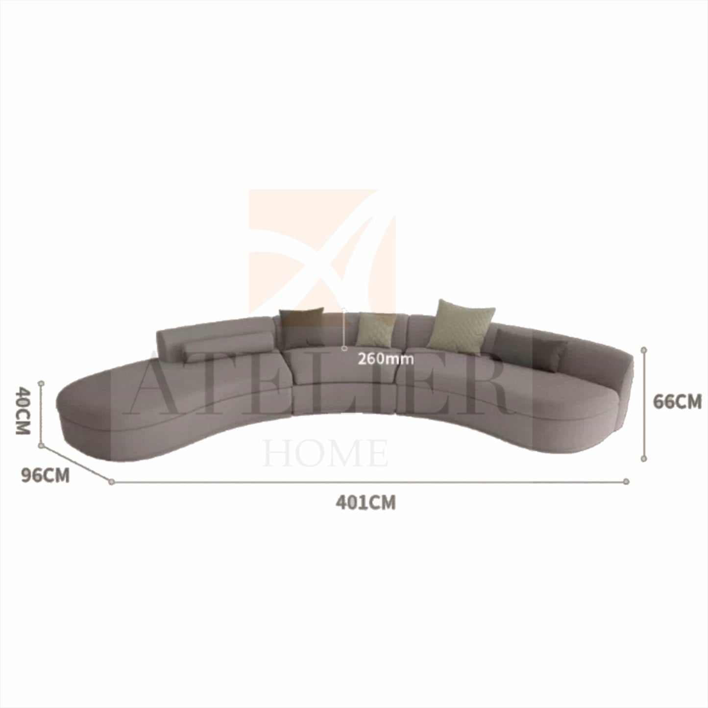 Parker Scratch Resistant Sectional Curve Sofa