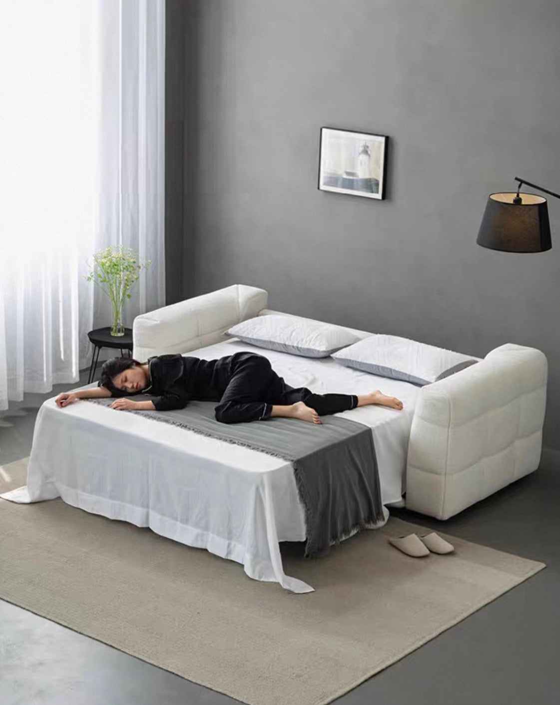 Felix Performance Boucle Foldable Sofa Bed with Mattress