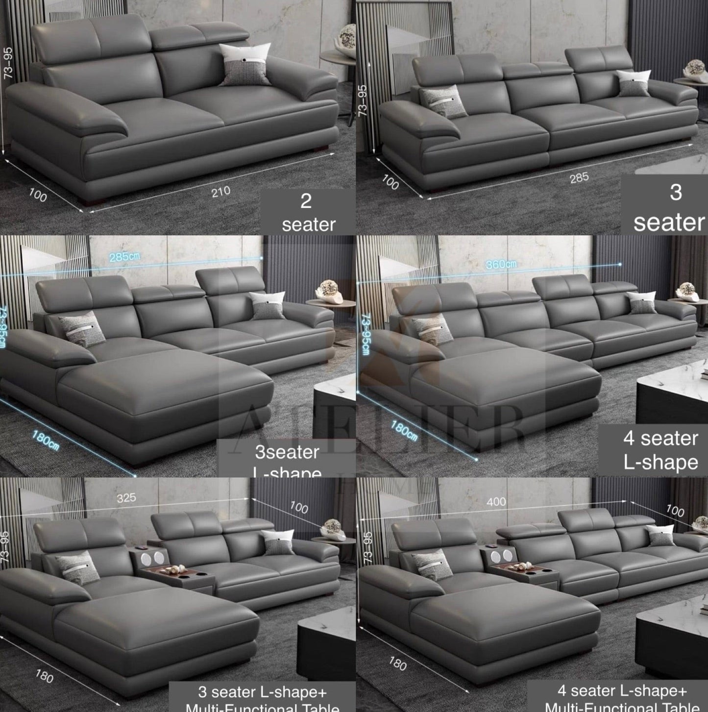Danzo Sectional Genuine Leather Sofa