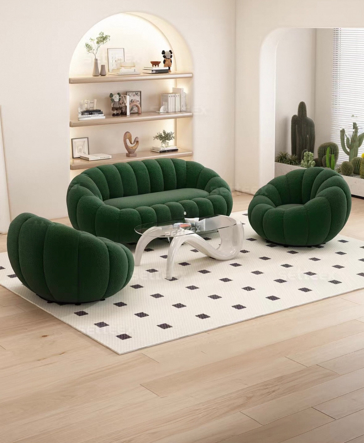 Jeron Performance Boucle Curve Sofa