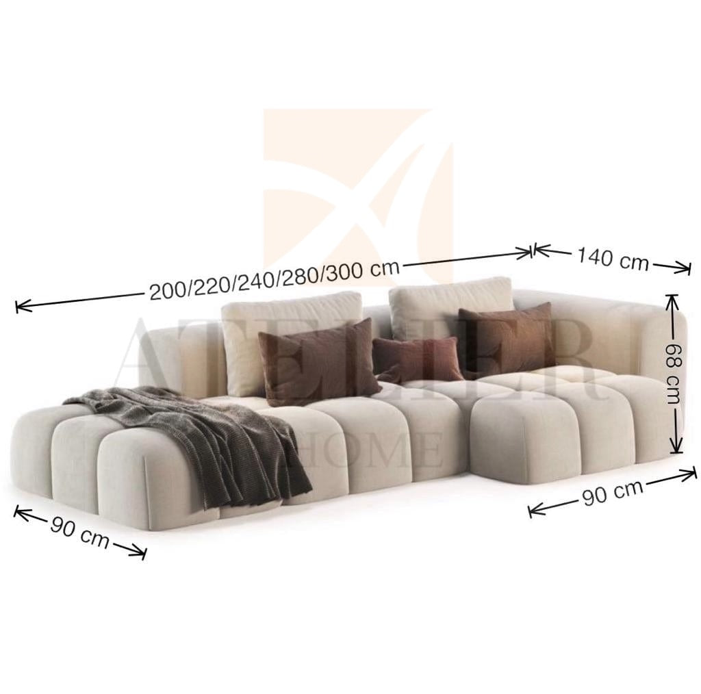 Miranda Boucle Side Chaise Sofa