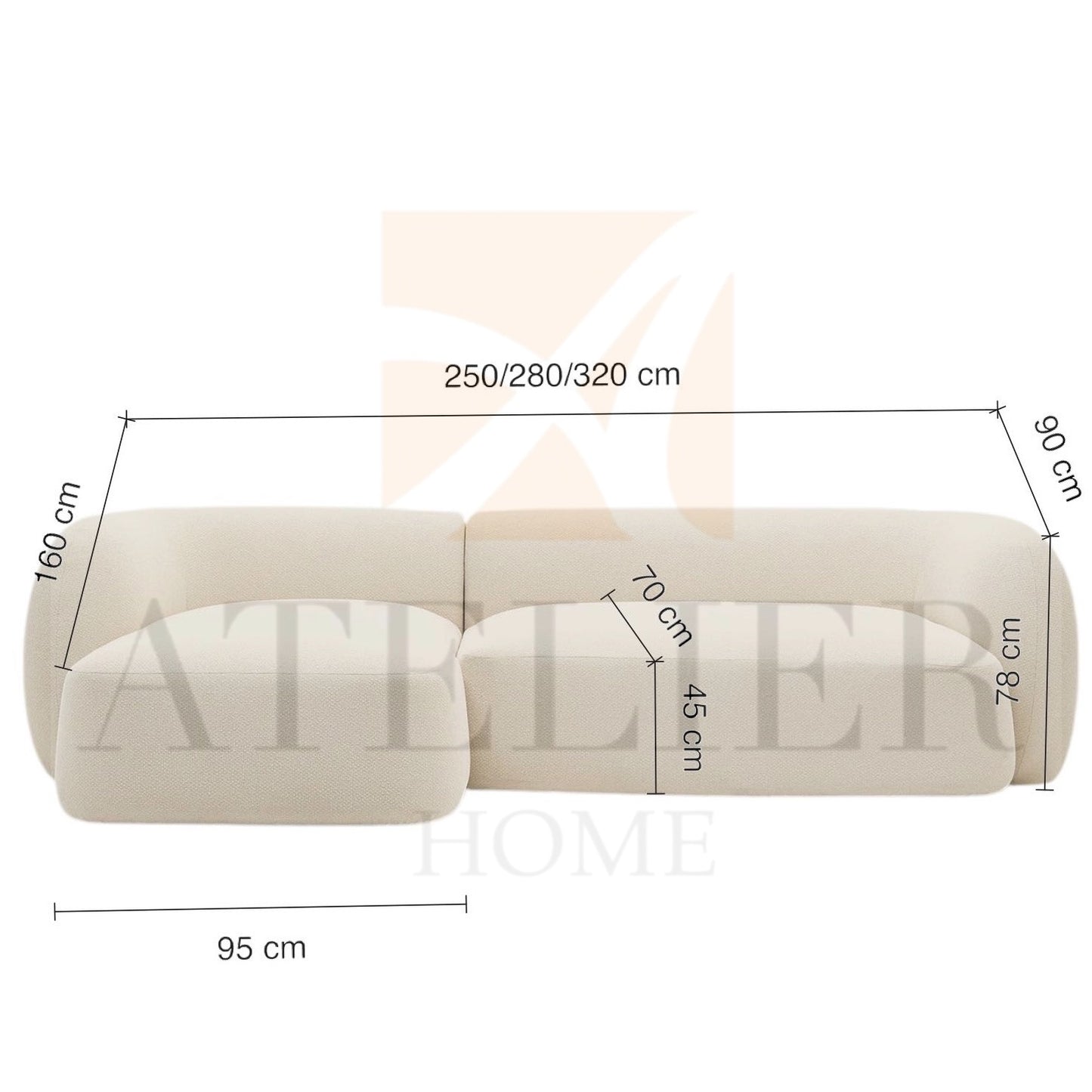 Gloria Sectional Curve Sofa