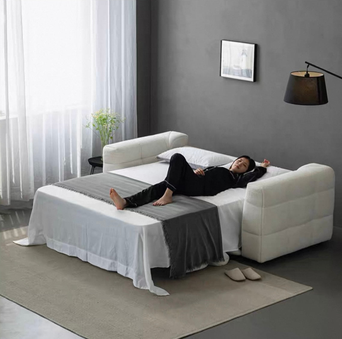 Felix Performance Boucle Foldable Sofa Bed with Mattress