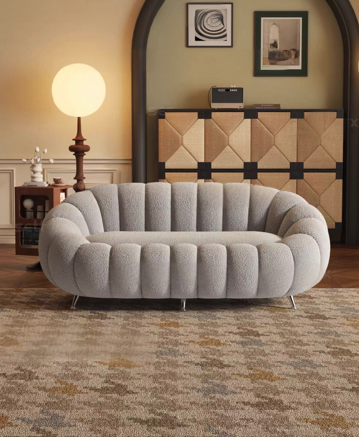 Jeron Performance Boucle Curve Sofa