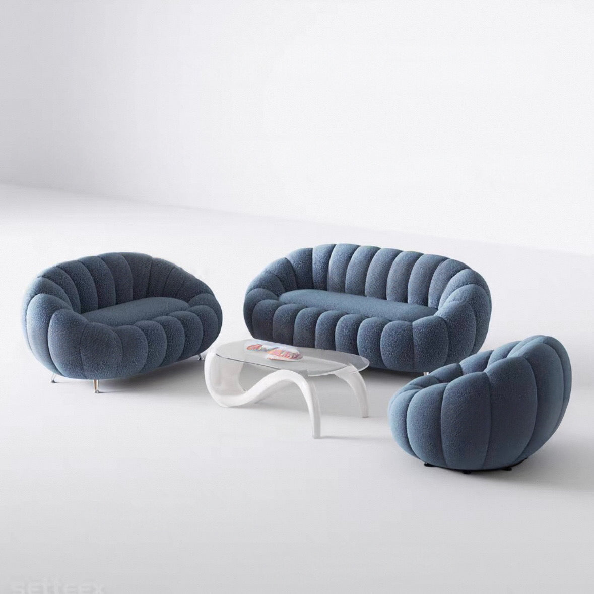 Jeron Performance Boucle Curve Sofa