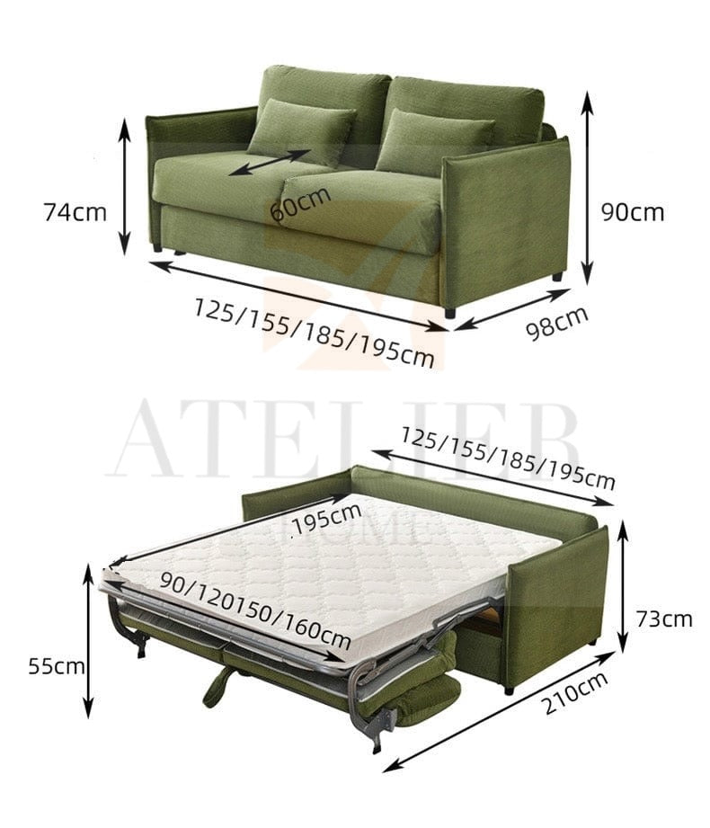 Richard Foldable Sofa Bed with Mattress