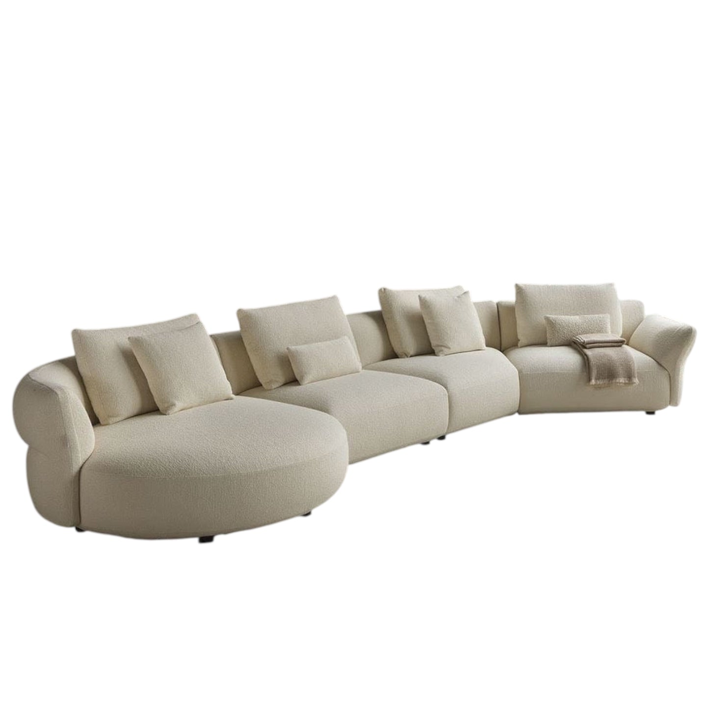 Rodrigue Performance Boucle Sectional Curve Chaise Sofa