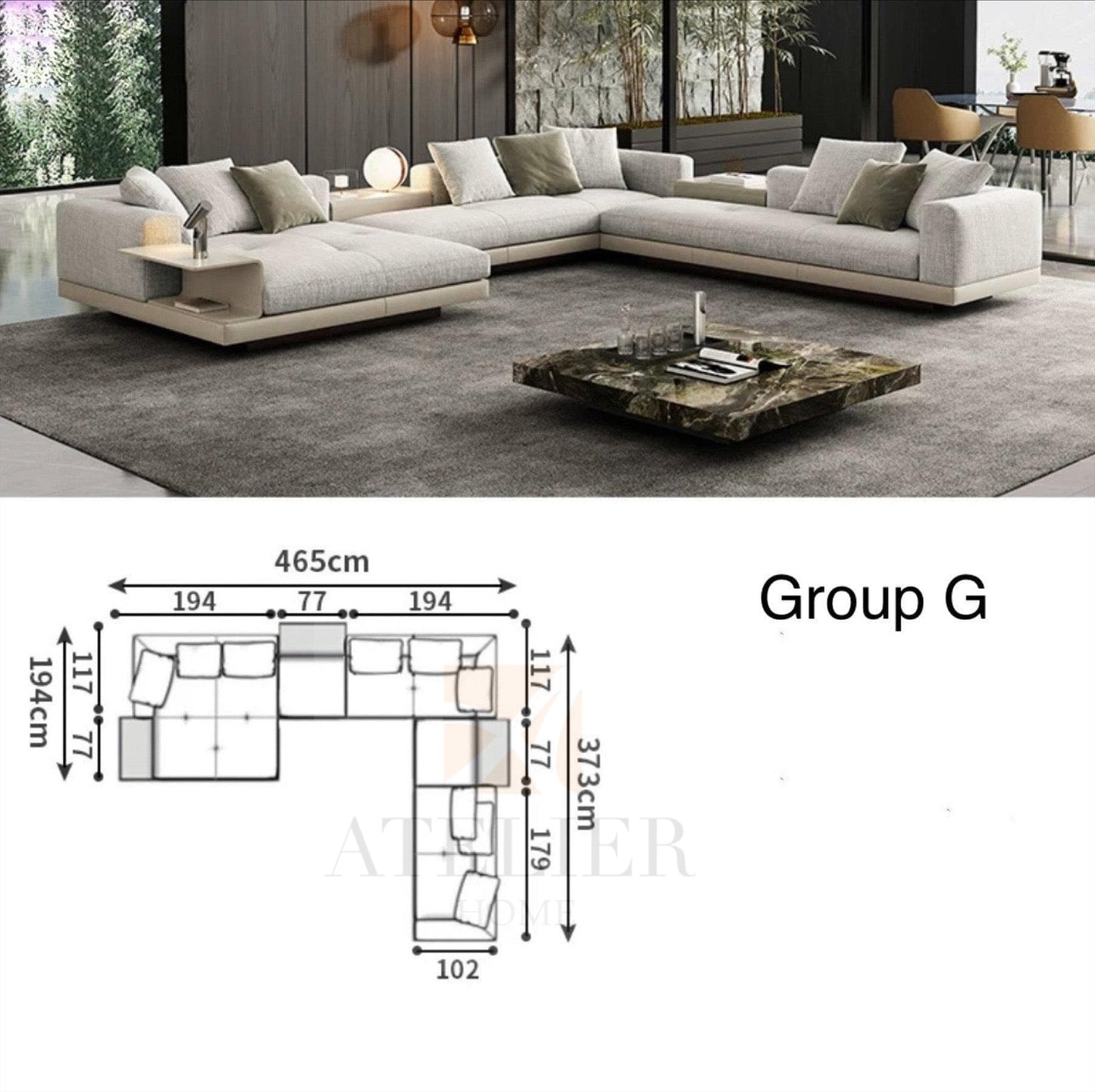 Borisa Sectional Designer Sofa