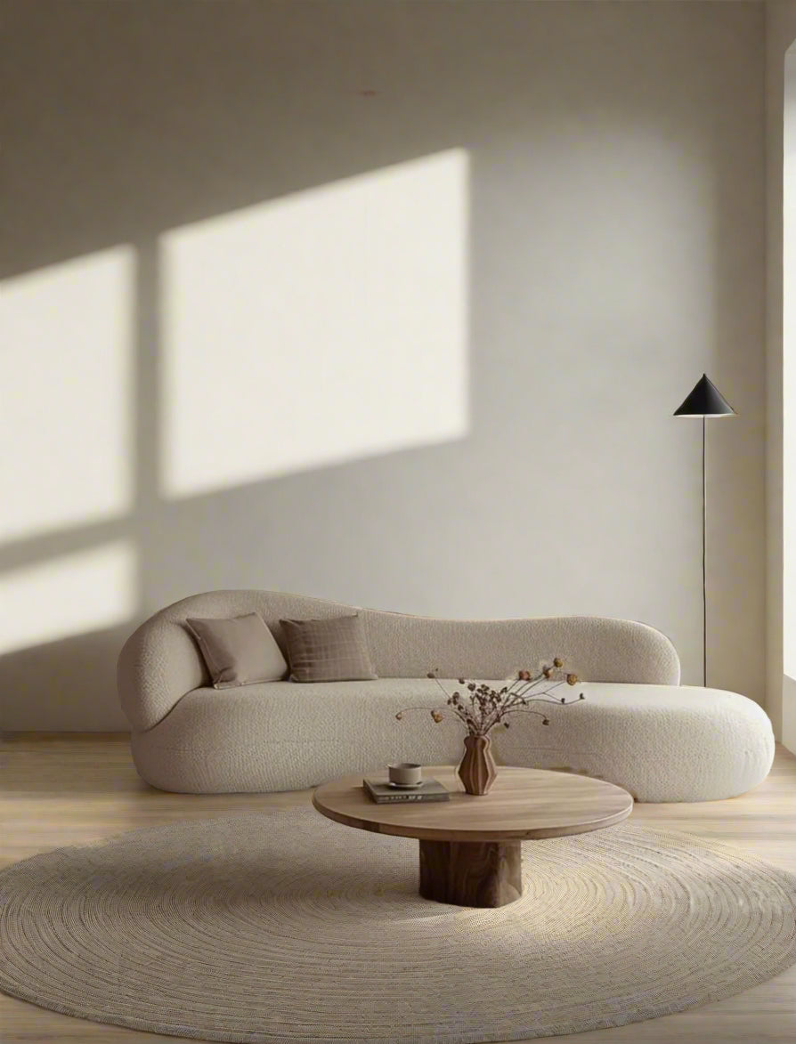 Mink Performance Boucle Curve Sofa