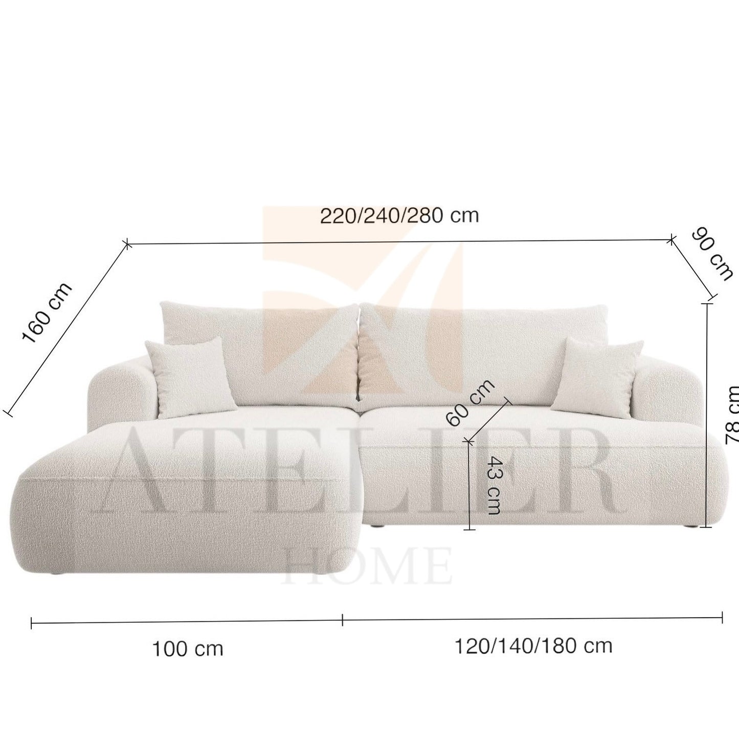 Philipa Performance Boucle Sectional Sofa