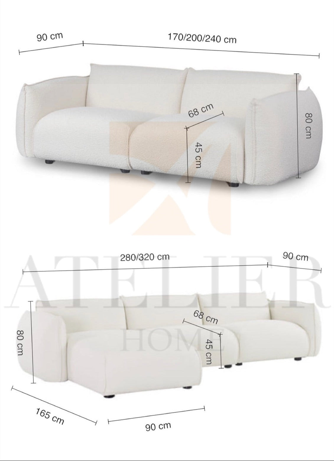 Moet Performance Boucle Sectional Sofa