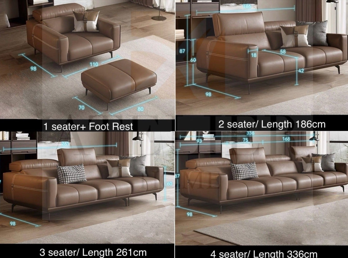 Alexus Leather Sofa
