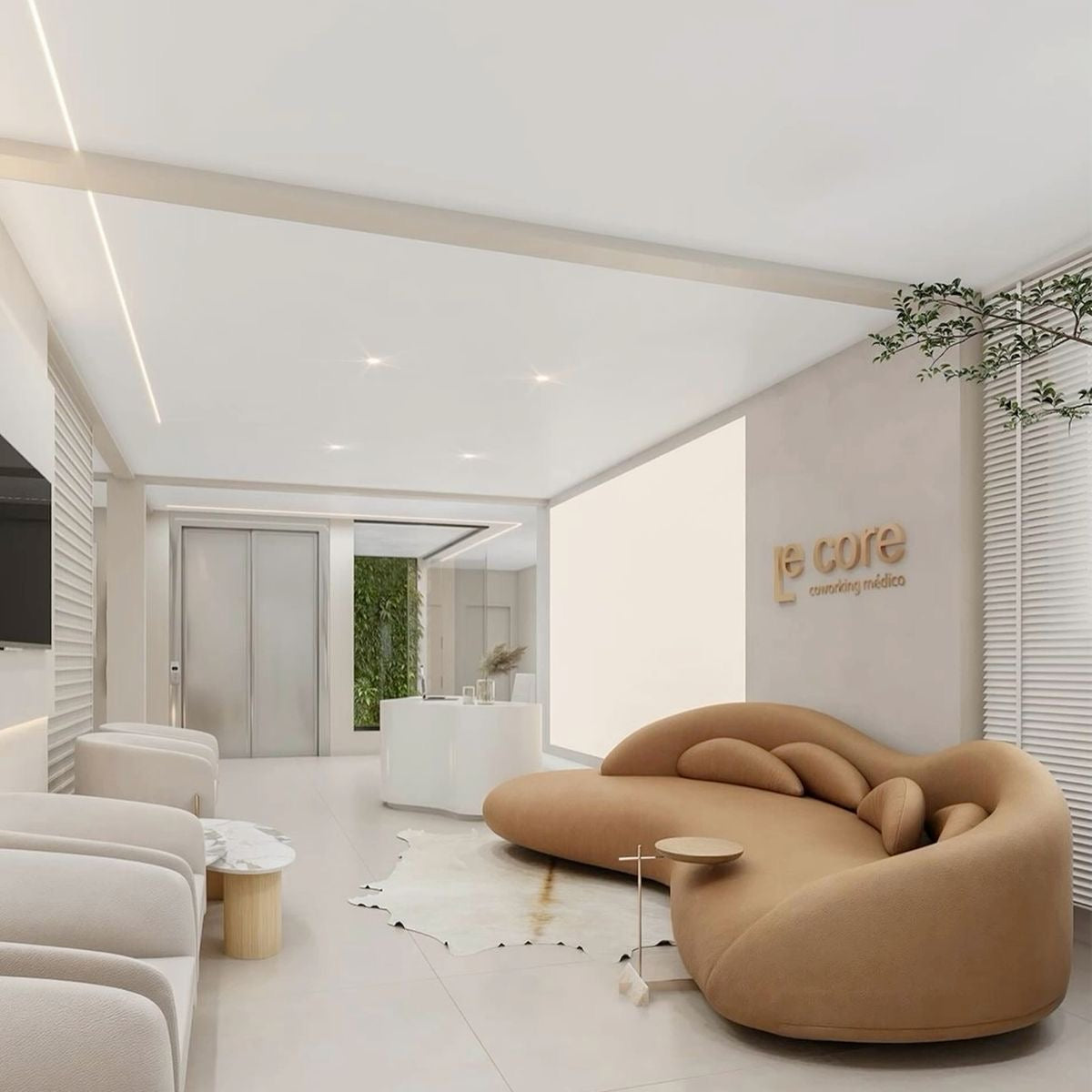 Levato Performance Boucle Curve Sofa