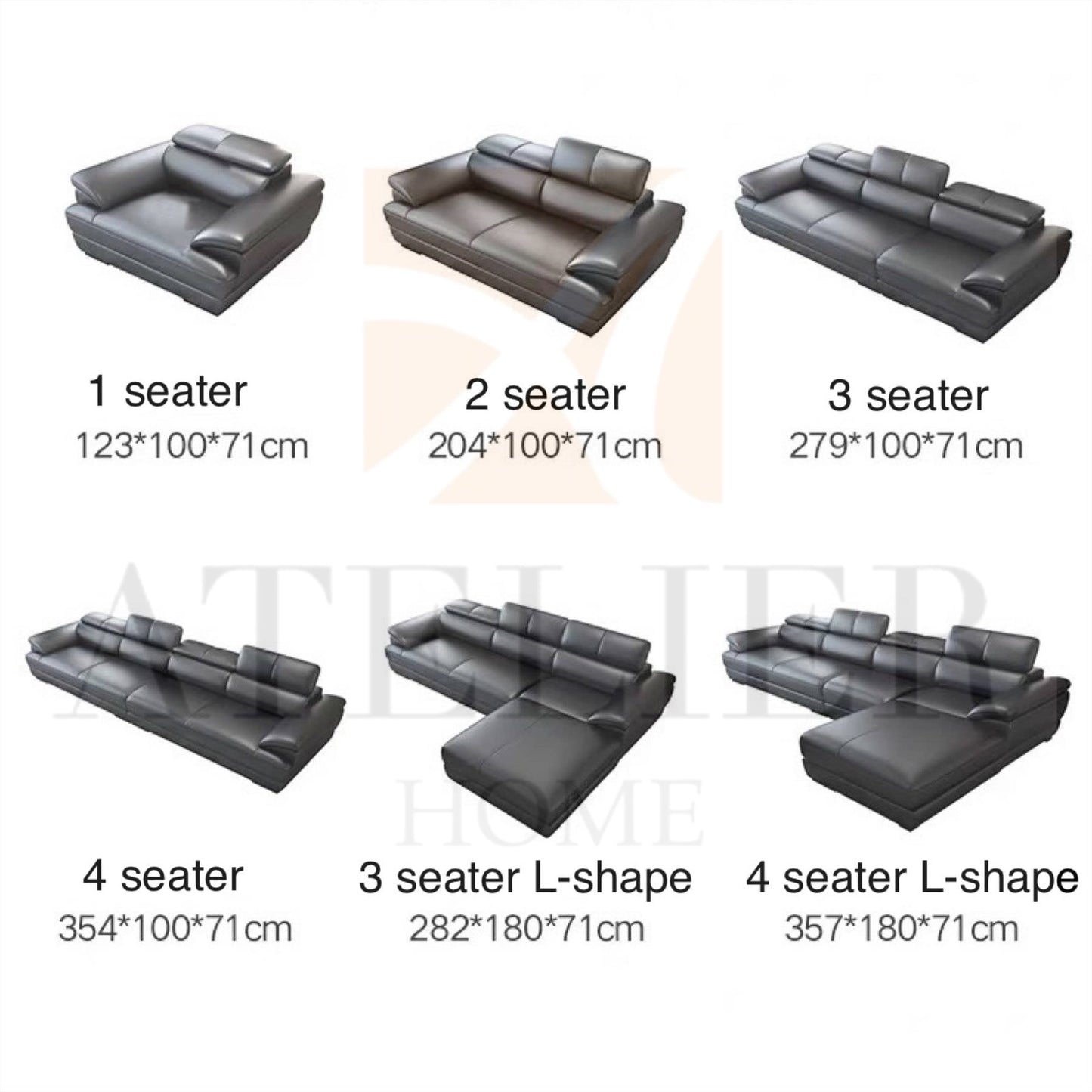 Elias Sectional Genuine Leather Sofa