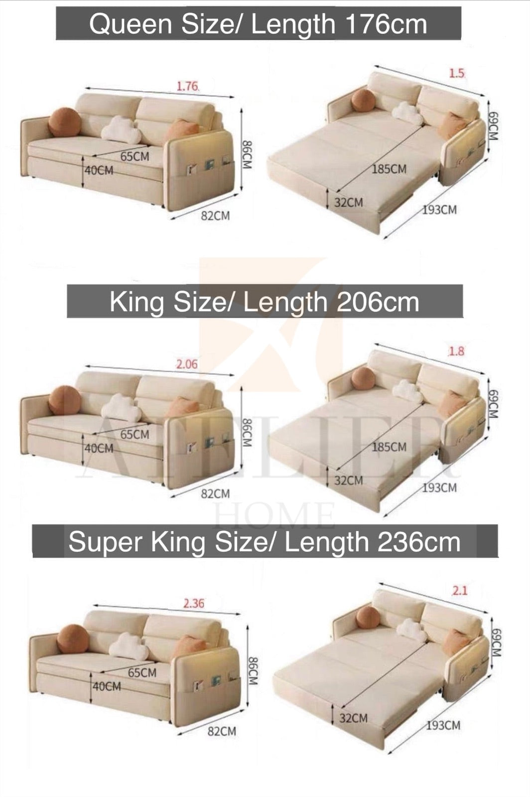 Amelie Scratch Resistant Storage Sofa Bed