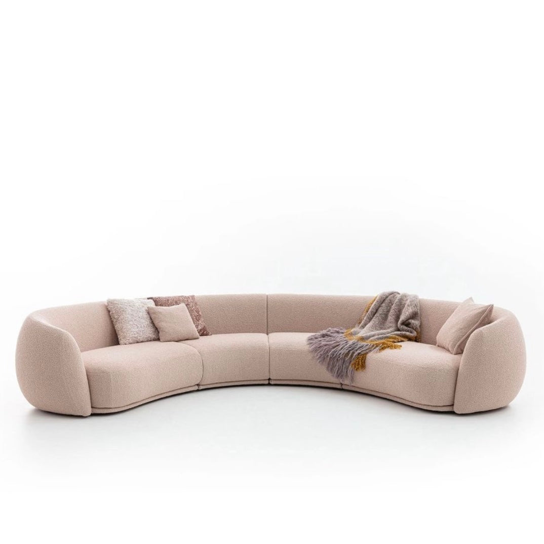 Giselle Performance Boucle Sectional Curve Sofa
