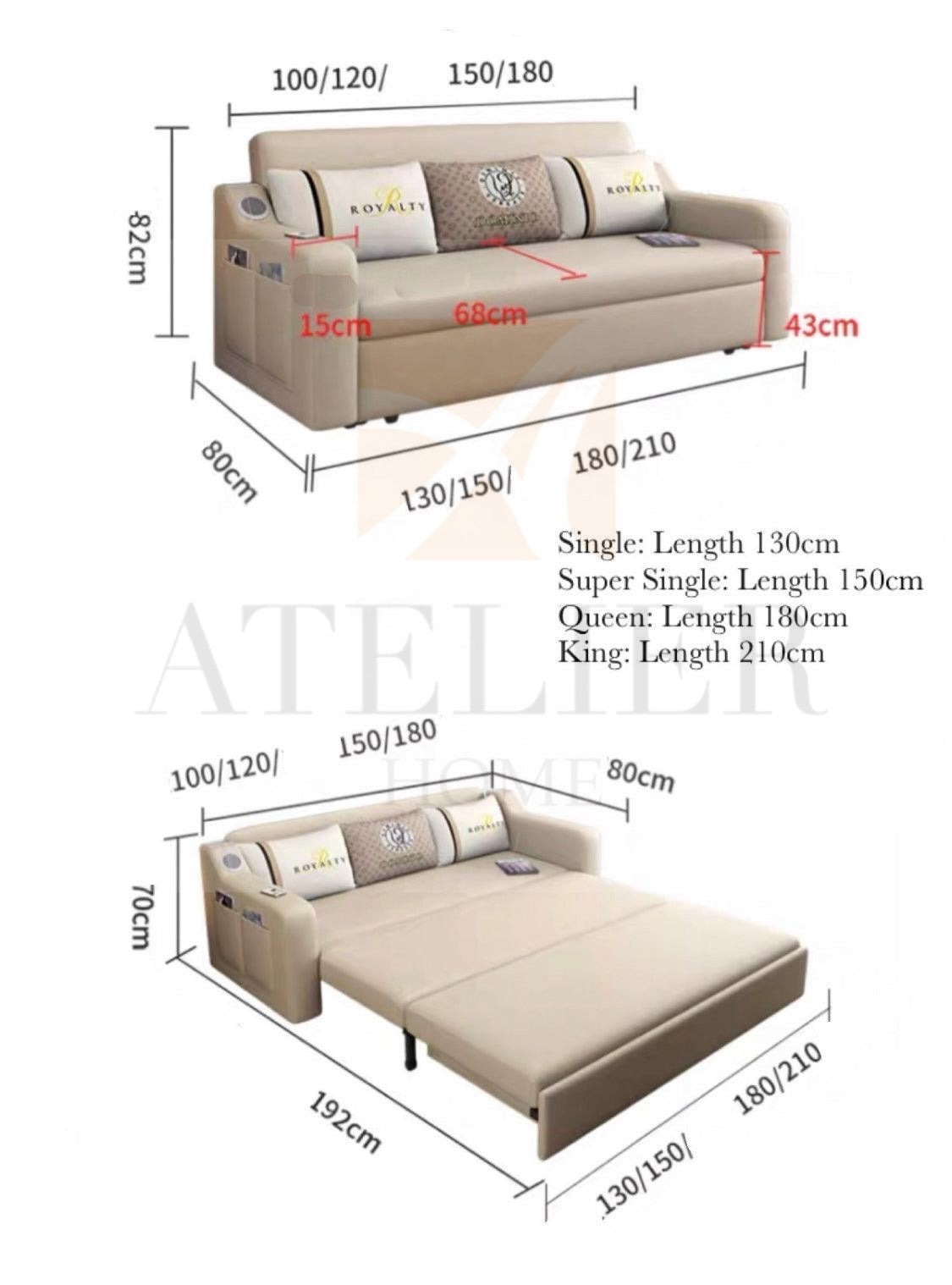 Andy Extendable Storage Sofa Bed